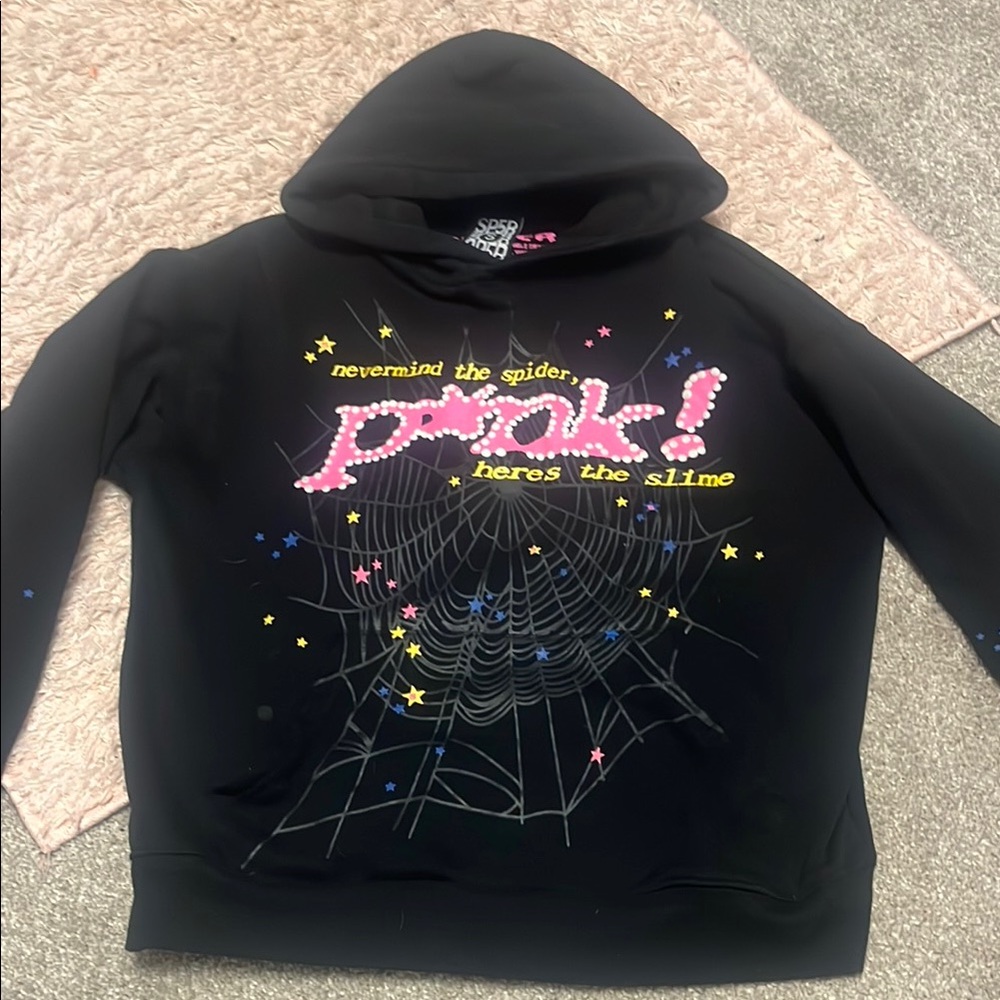 Black Sp5der Hoodie Mens